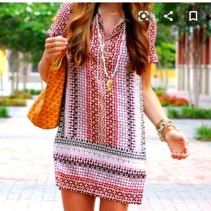 J. Crew Pink Geo Silk Shirtdress Size 2